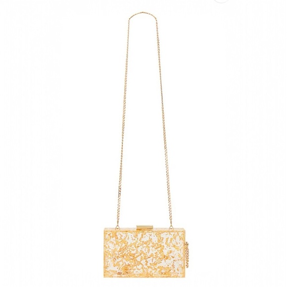 Olga Berg Carmella Metallic Foil Box Clutch - Picture 1 of 11